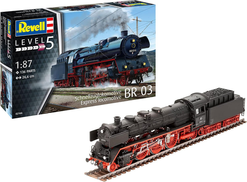 Revell Modellbausatz I Schnellzuglokomotive BR03 I Detailreicher Level 5 Bausatz I 136 Teile I Masss