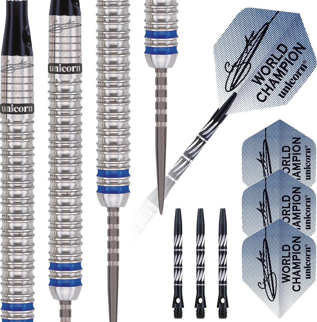 Unicorn Phase 3 World Champion Gary Anderson Steel Dart Silber/Schwarz 21 g Single, Silber/Schwarz 2