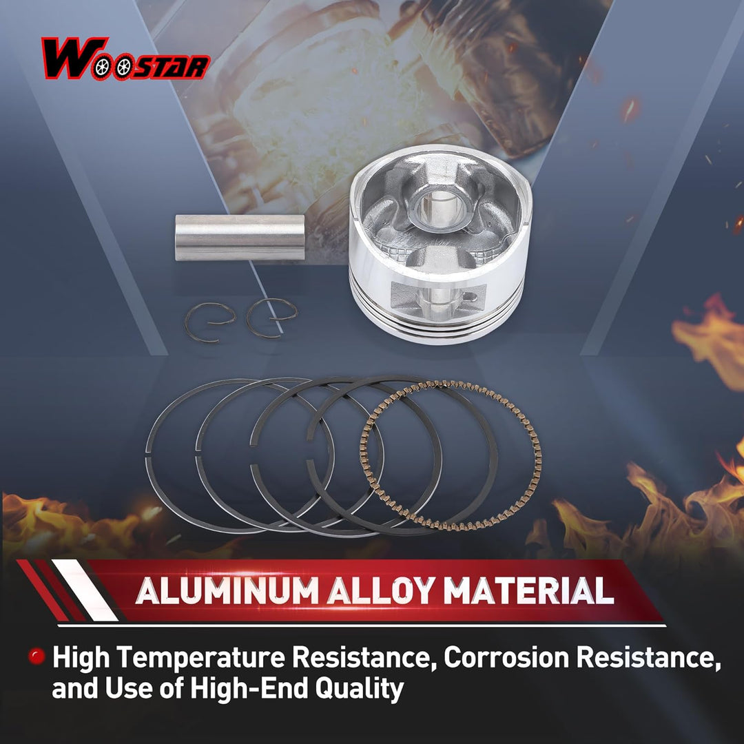 WOOSTAR 57.4mm Kolbenring Ersatz für GY6 150ccm 157QMJ Motor Sunl Chinesisch ATV Quad Go Kart Moped