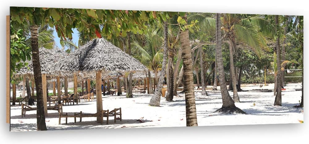 Feeby Deco Panel Sansibar Bild Kunstdruck modern Landschaft Beige 120x40 cm Deko paneel 120x40 cm Be