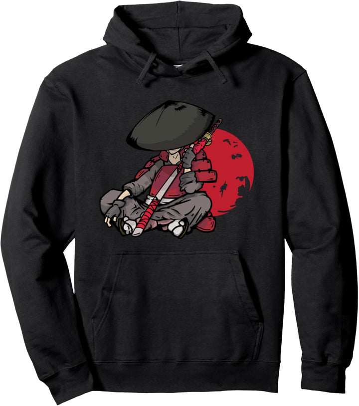 Samurai T-Shirt Japanisch Retro Kunstdruck T-Shirt Bushido Pullover Hoodie