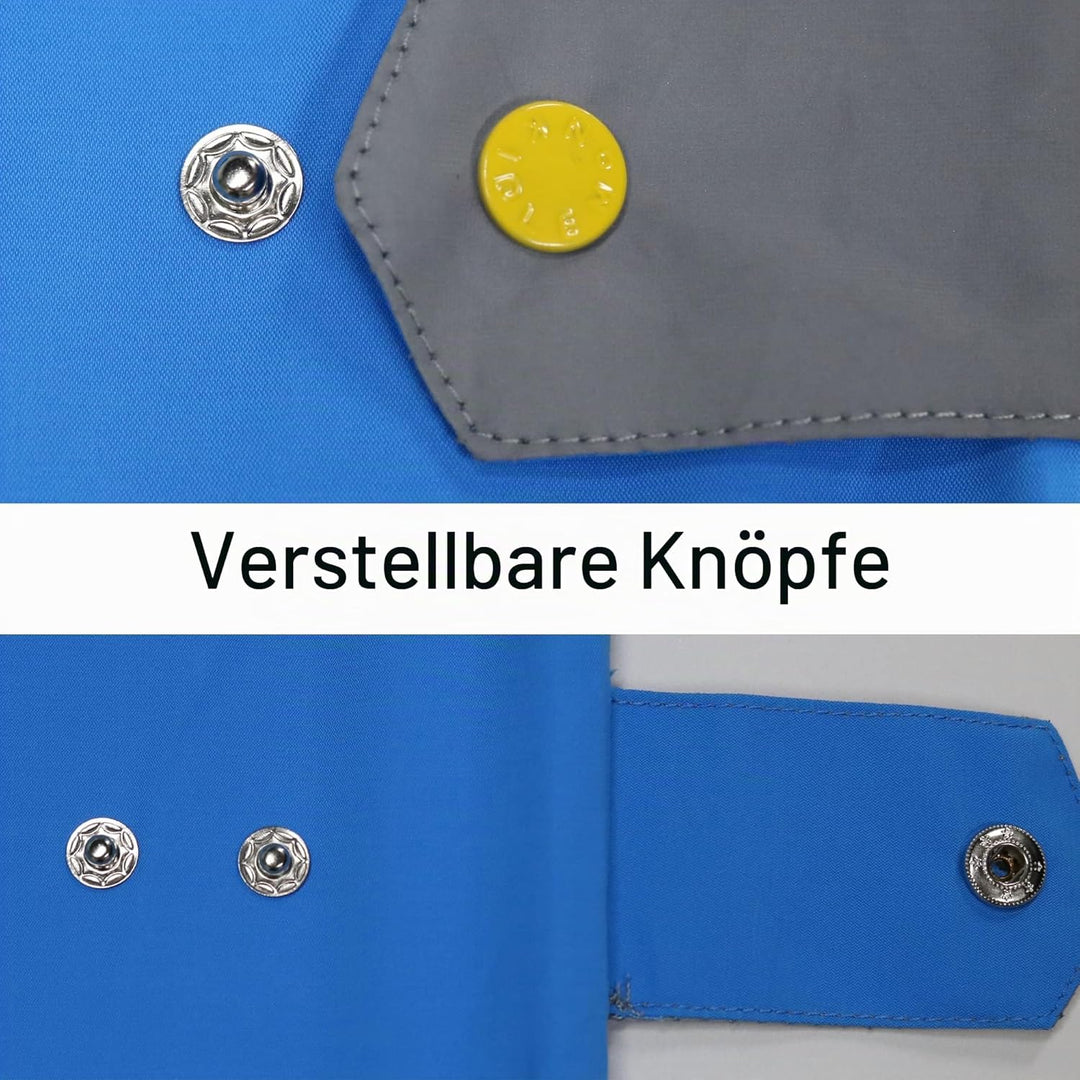 Fewlby Regenanzug Kinder, Regenjacke Einteilig Regenmantel mit Kapuze Regenponcho Jungen Mädchen Was