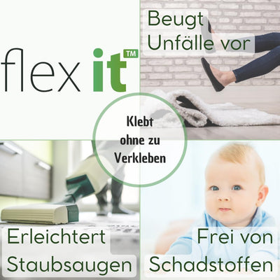flex it® Basic - Antirutschmatte für Teppich 150x230 cm rutschfeste Teppich Antirutschunterlage Vlie