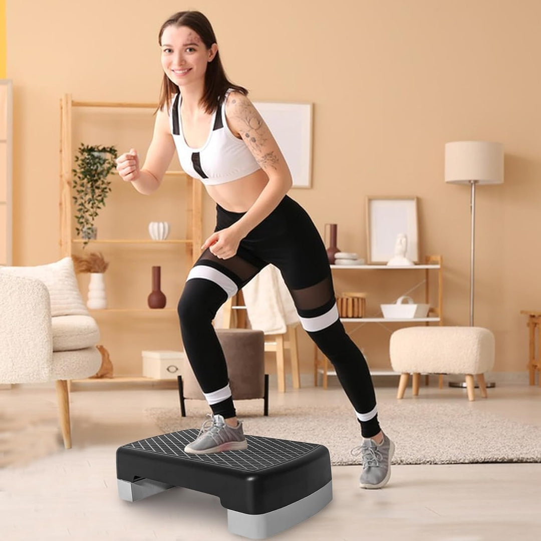 Fitness Stepper Für Zuhause, Aerobic Steppbrett 45 Cm, Grosse Hebeplattform Mit Rutschfestem, Spezie