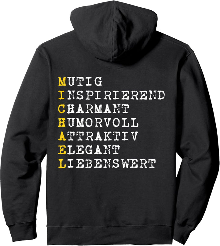 Positive Adjektive Michael Name Personalisiert Michi Lustig Pullover Hoodie