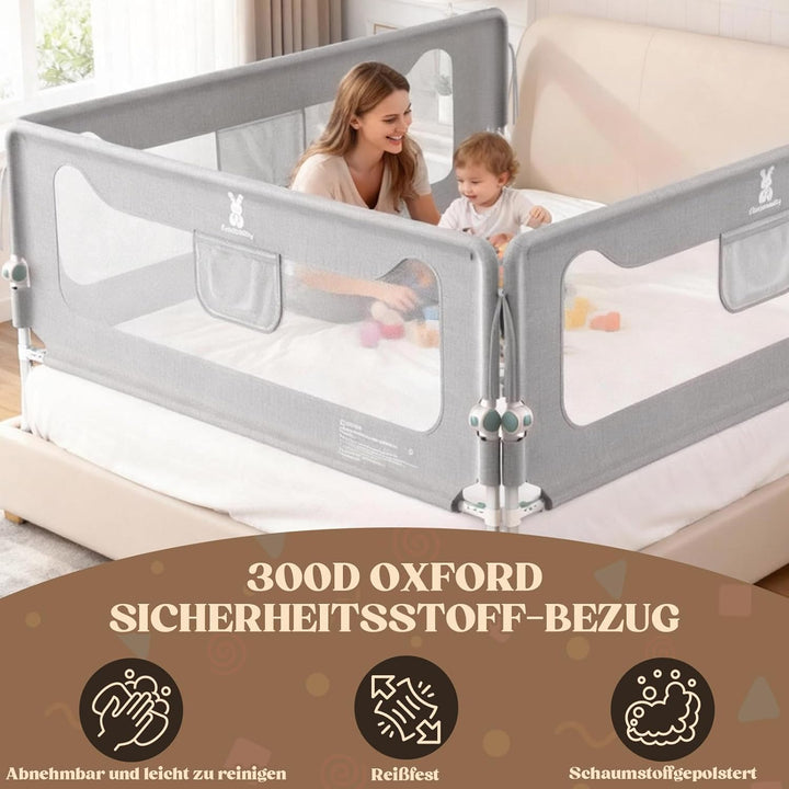 Rausfallschutz Boxspringbett,Rausfallschutz Bett 180cm,Bettschutzgitter für Babys und Kinder,Bettgit
