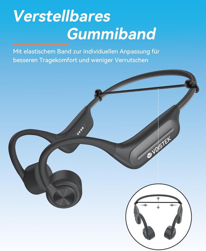 Voistek Knochenschall Bluetooth 6.0 Kopfhörer, IP68 wasserdicht, mit MP3-Player 32GB Speicher, Unter