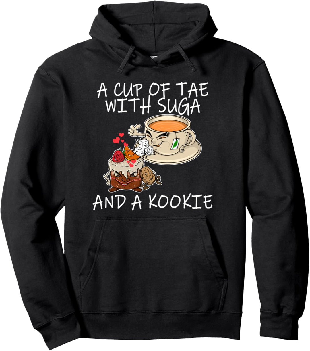 A Cup Of Tae Suga And A Kookie Funny Coffee Lover Foodie Pullover Hoodie