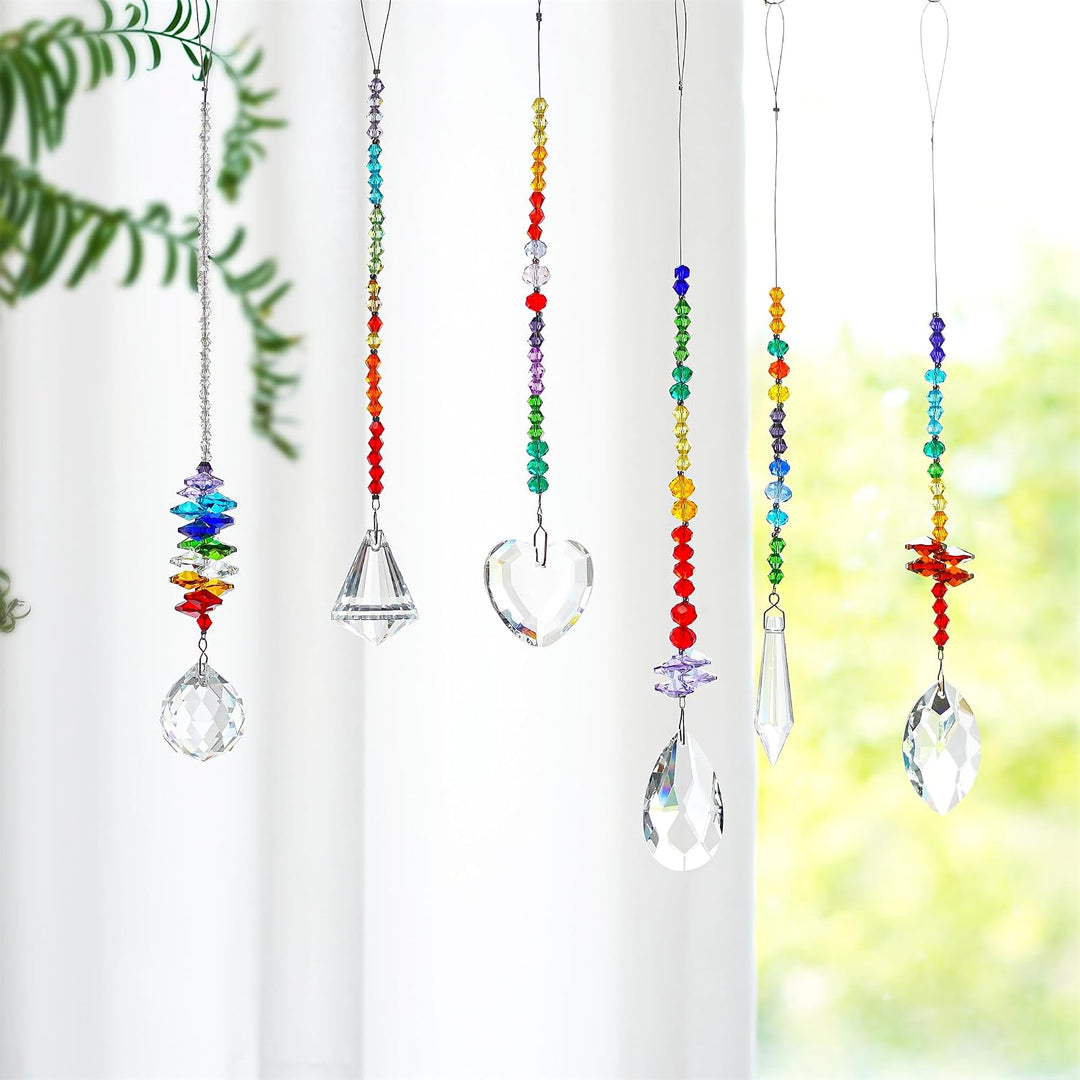 H&D HYALINE & DORA Bunte Kristall Regenbogen Sonnenfänger Hängende Chakra Glas Anhänger für Zuhause,