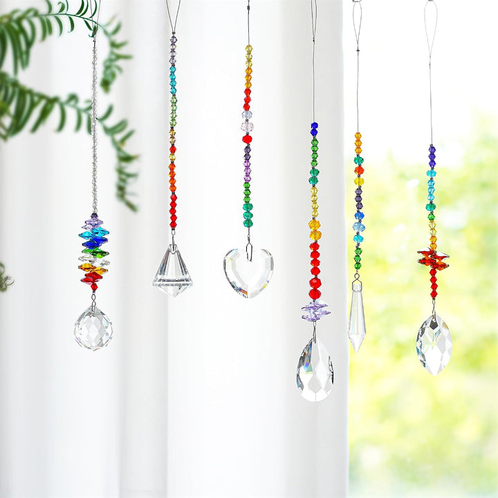 H&D HYALINE & DORA Bunte Kristall Regenbogen Sonnenfänger Hängende Chakra Glas Anhänger für Zuhause,