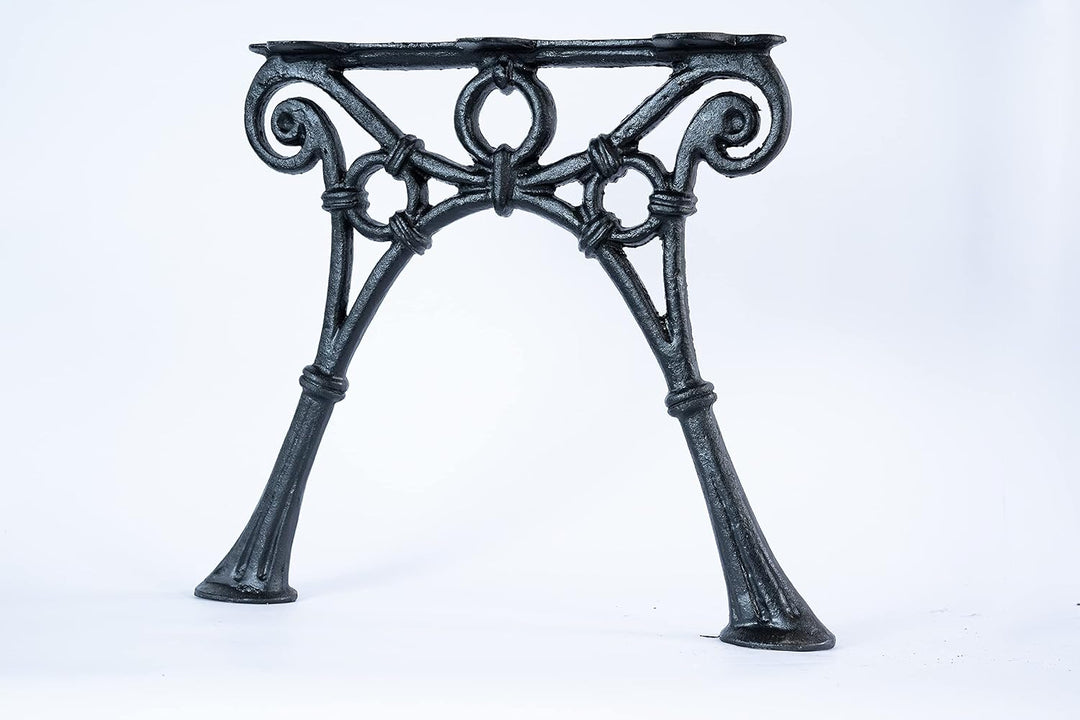 SEZAM Bankfüsse aus Gusseisen Schwarz x 2 Stück, ohne Rückenlehne - 46 x 37,5 x 39 cm, für 3 Holzban
