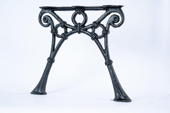 SEZAM Bankfüsse aus Gusseisen Schwarz x 2 Stück, ohne Rückenlehne - 46 x 37,5 x 39 cm, für 3 Holzban