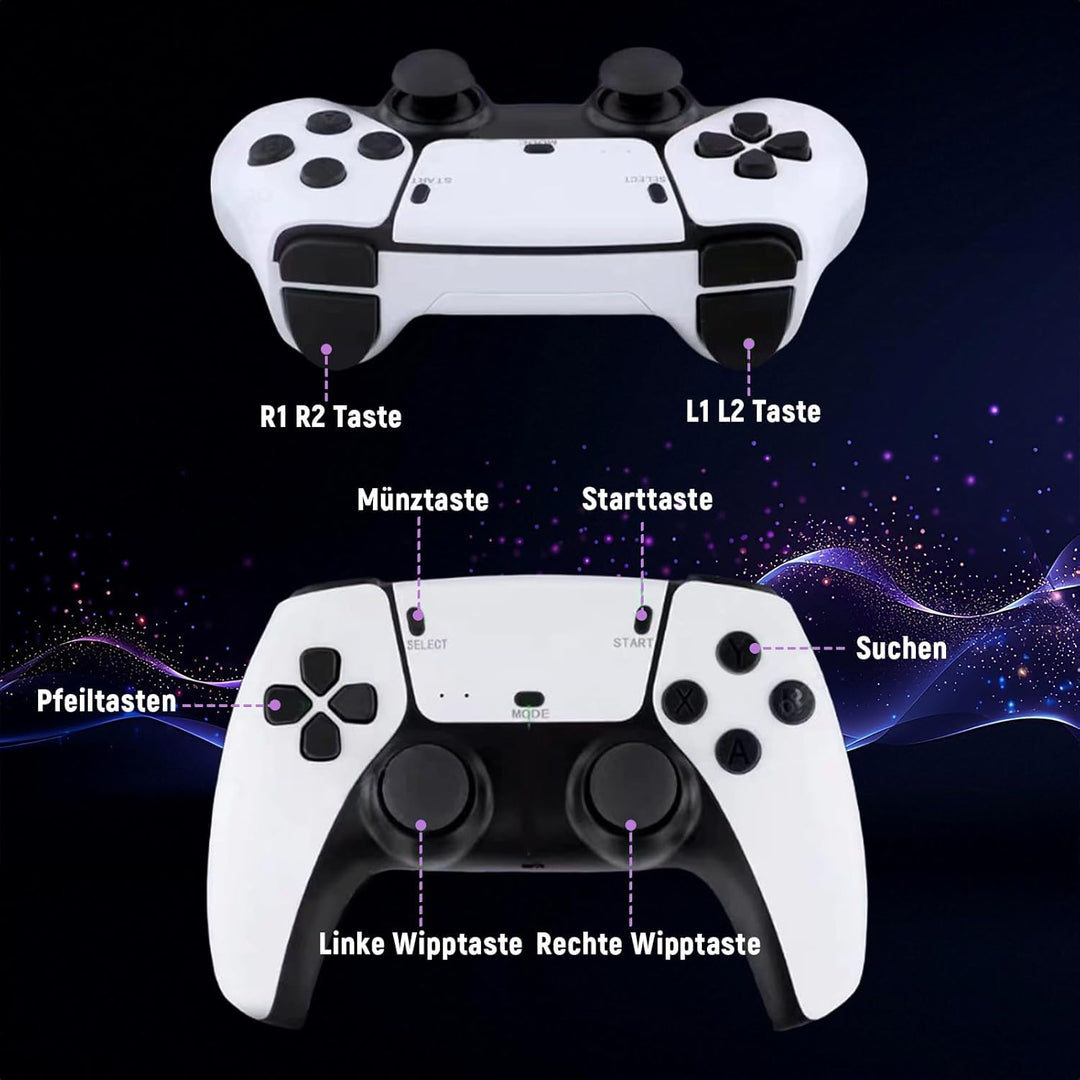 M15 Retro Konsole 4k, Tragbare Video Emulator Spielekonsole, Plug and Play Spiel Stick für TV mit 2