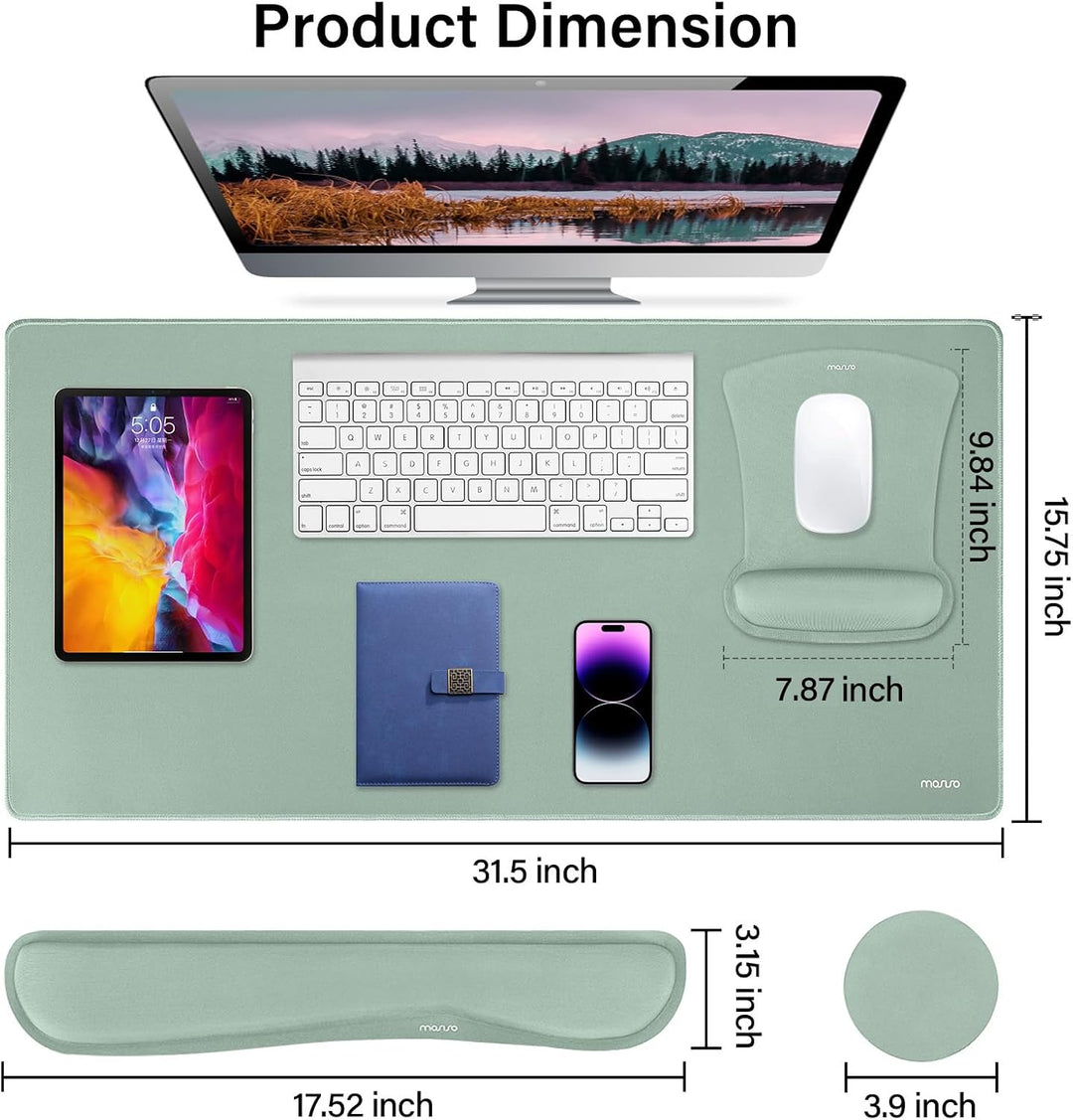 MOSISO Schreibunterlage Matte Tastatur Mauspad Set, 4-in-1 Ergonomisches Mousepad&Tastatur Handgelen