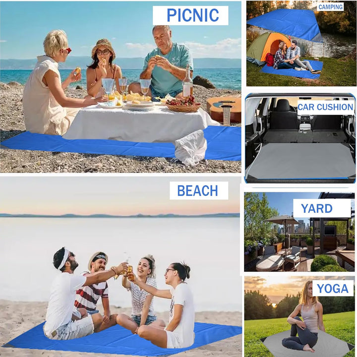 WLHFDC Picknickdecke mit 4 Befestigung Ecken,Ultraleicht Tragbare Stranddecke,Campingdecke,Picknickd