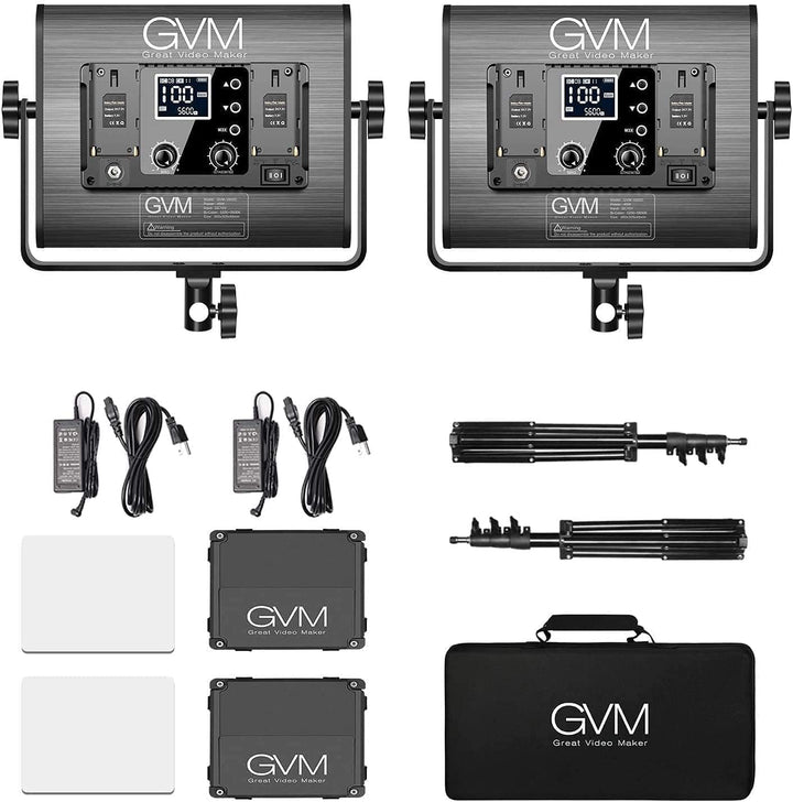 GVM 1000D RGB LED Videoleuchte mit Softbox, APP Steuerung LED Videobeleuchtung mit Stativ, 3200K-560