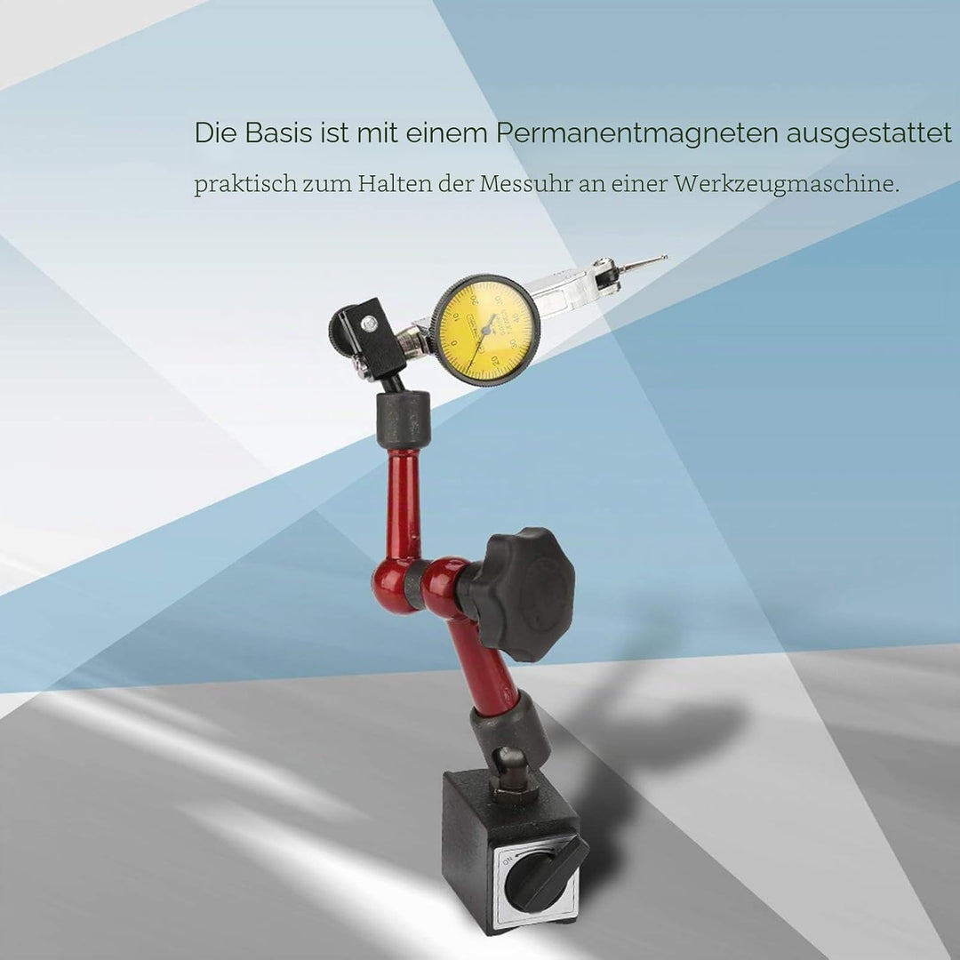 Messuhr mit Magnethalter 0~0,8 mm Magnet-Messstativ mit Messuhr Metall Flexible Starke Magnetische S