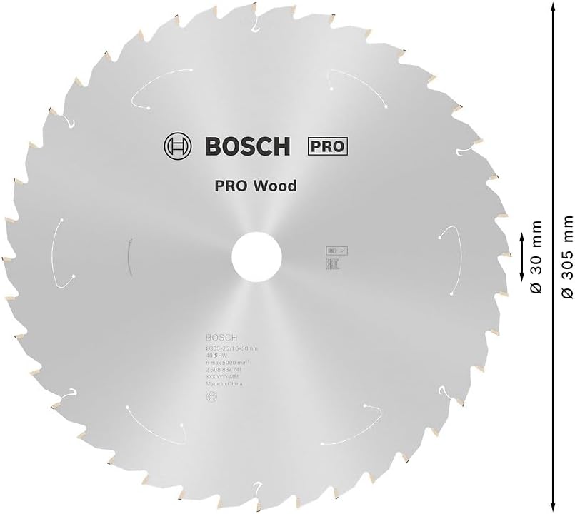 Bosch Professional 1x Kreissägeblatt Standard for Wood (Holz, Sägeblatt Ø 305 x 30 x 2,2 mm, 40 Zähn