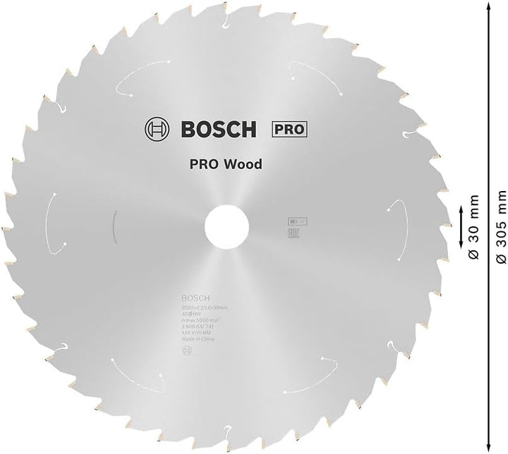 Bosch Professional 1x Kreissägeblatt Standard for Wood (Holz, Sägeblatt Ø 305 x 30 x 2,2 mm, 40 Zähn
