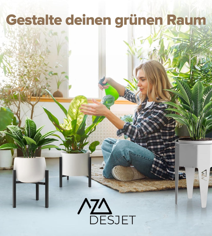 Pflanzenständer 2er Set, verstellbarer Blumenständer, moderner Metall Blumenhocker und stabiler Pfla