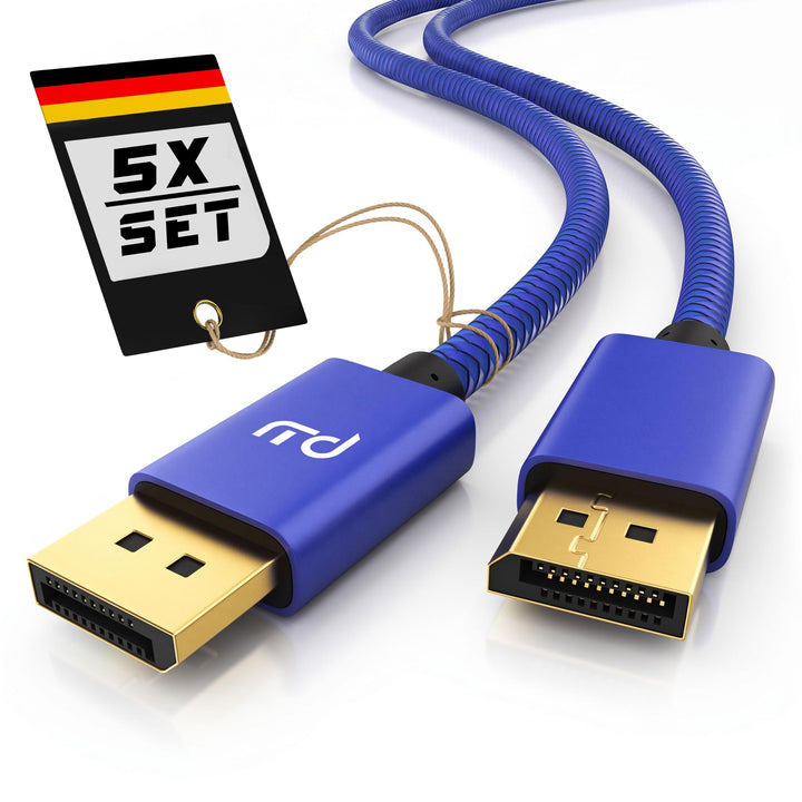 CSL – 5x 8k Premium DisplayPort Kabel - 3m - DP 1.4 zu DP 1.4-8k @ 60 Hz 4k @ 120 Hz – UHD II - bis