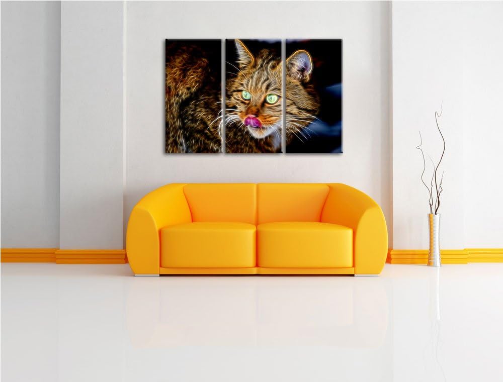 Dark schöne Manul in Schneelandschaft Spezial 3-Teiler Leinwandbild 120x80 Bild auf Leinwand, XXL ri
