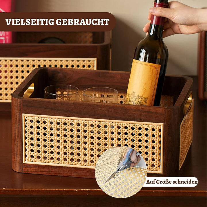 Wiener Geflecht 40x300 CM, Wasserdicht PE Rattan Gurtband, Schimmelfest Handgemachtes Rattan Möbelde