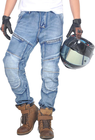 oFzimTo Motorradhose Herren/Damen, Aramid-Gewebe Stretch Jeans Hosen Herren/Damen, Motorrad Hosen mi