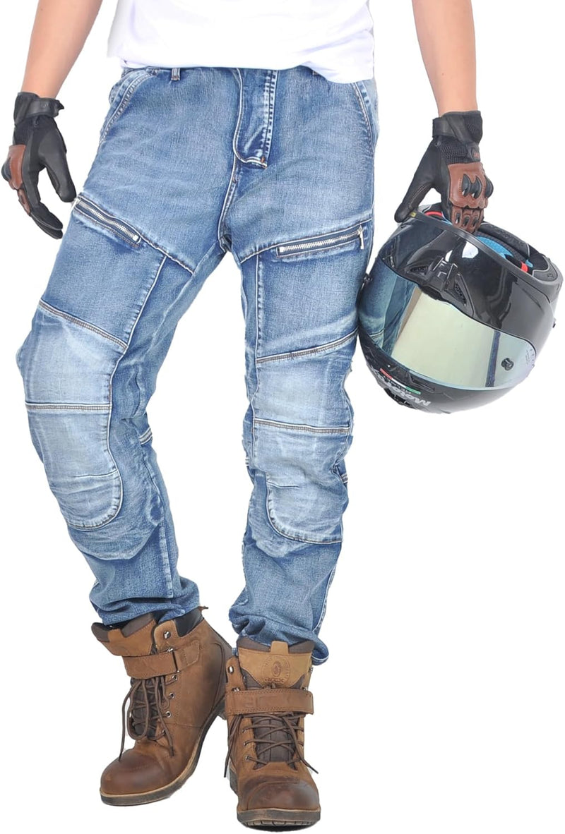 oFzimTo Motorradhose Herren/Damen, Aramid-Gewebe Stretch Jeans Hosen Herren/Damen, Motorrad Hosen mi