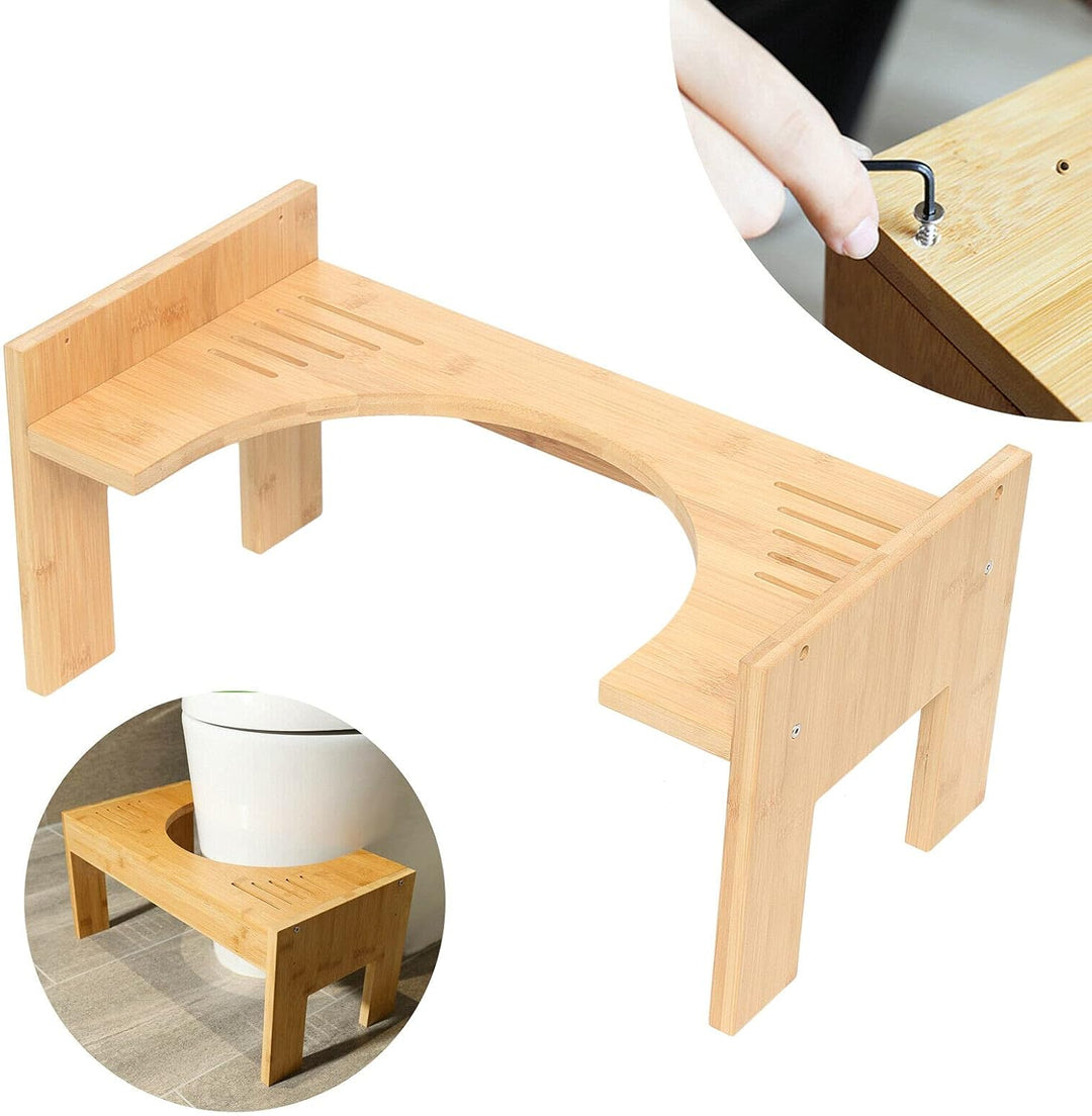 Toilettenhocker, Holz Toilettenhocker Toilettenhilfe Fussstütze mit Einstellbarer Höhe Toilettenhock
