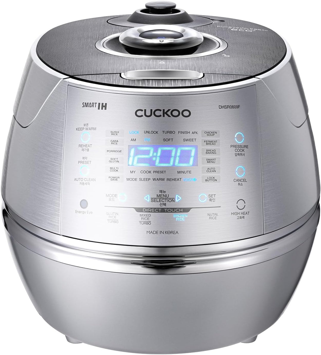 CUCKOO CRP-DHSR0609F Reiskocher Silber mit Display, 1090 W