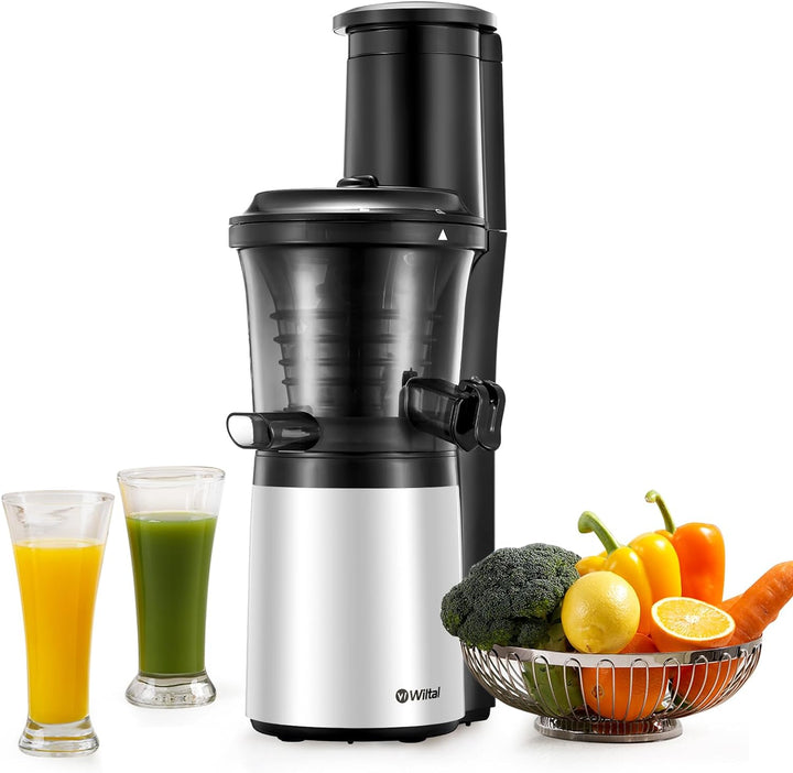Wiltal | Slow Juicer | Entsafter Gemüse und Obst | Mit 76 mm Öffnung | Elektrischer Entsafter für Ob