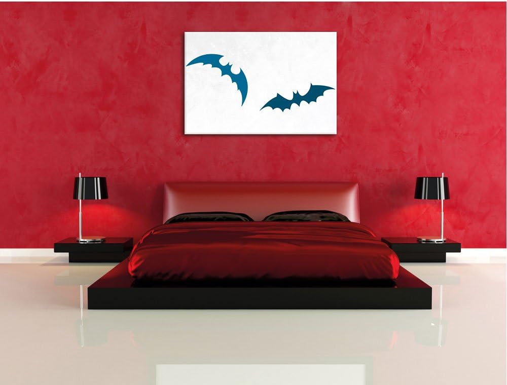 Pixxprint Schaurige Fledermäuse als Leinwandbild/Grösse: 100x70 / Wandbild/Kunstdruck/fertig bespann