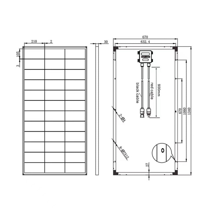 enjoy solar® 200W 12V Monokristallines Solarmodul, PERC 9BB - Solarpanel ideal für Wohnmobil, Balkon
