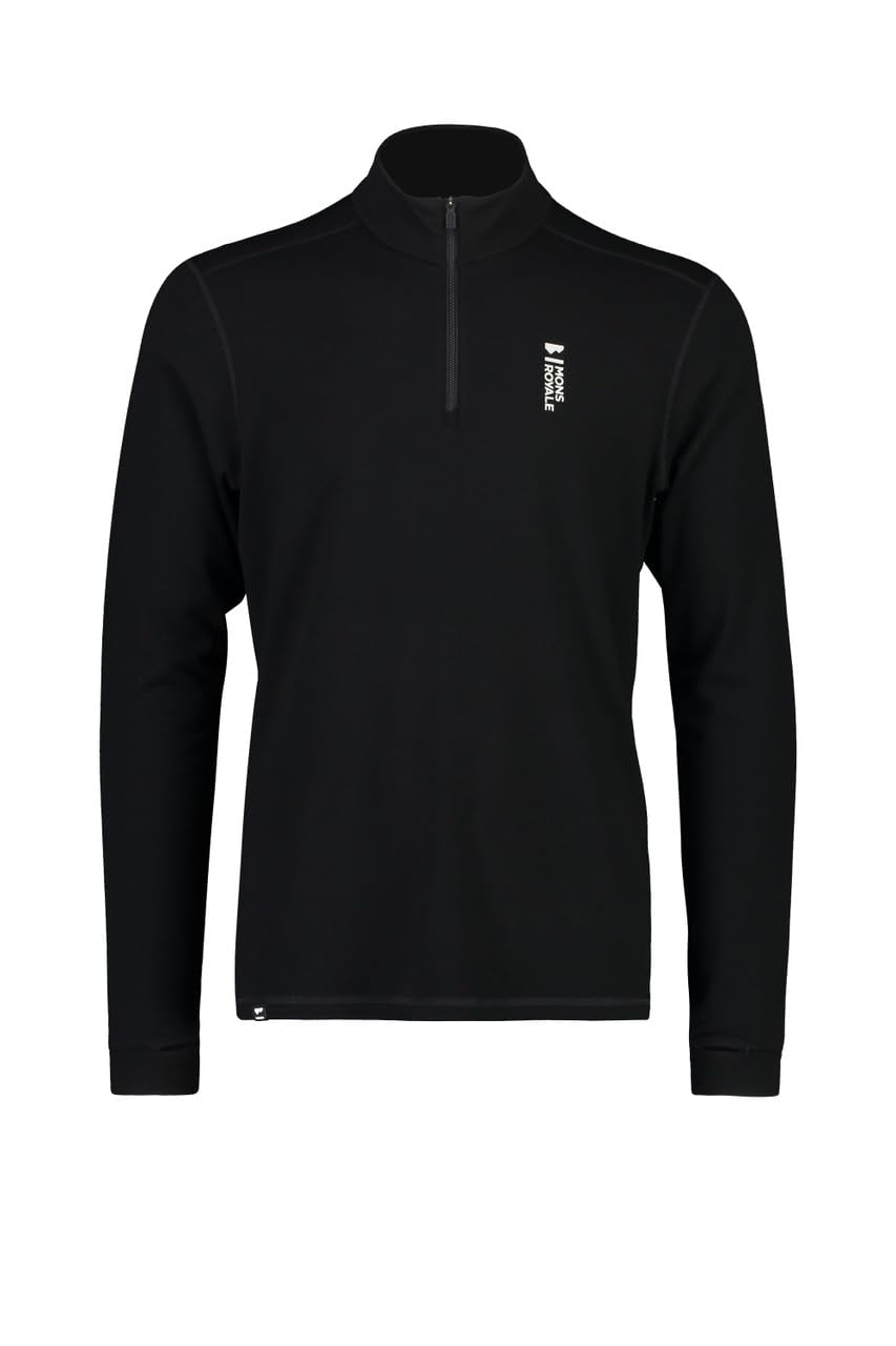 Mons Royale Herren Cascade Flex 200 1/4 Zip Longsleeve Langarm Unterhemd Funktio, S
