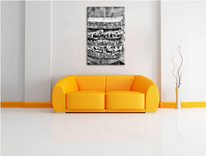 Pixxprint Monocrome, Doppeldecker Sandwich 3-Teiler Leinwandbild 120x80 Bild auf Leinwand