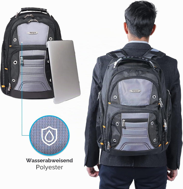 Targus DrifterTrek Backpack with USB Power Pass-Thru Port Schwarz/Grau 16" Zoll, Schwarz/Grau 16" Zo