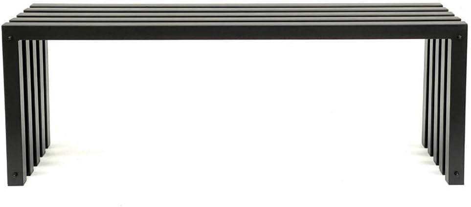 DanDiBo Gartenbank Metall Massiv Wetterfest Schwarz 120 cm Sitzbank Modern 96245 Parkbank Eisen Bank