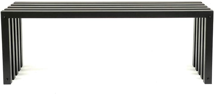 DanDiBo Gartenbank Metall Massiv Wetterfest Schwarz 120 cm Sitzbank Modern 96245 Parkbank Eisen Bank