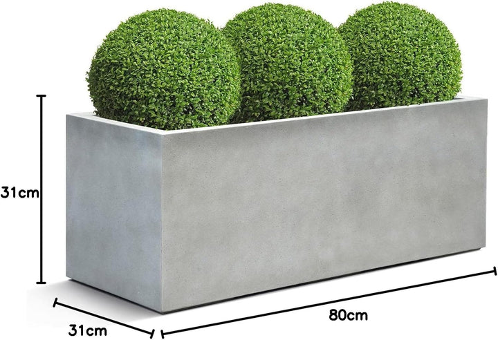 ESCHBACH® Pflanzkübel Box 80 Beton Hell Grau Rechteckig * 80 x 31 x 31 cm * 10 Jahre Garantie 80x31x