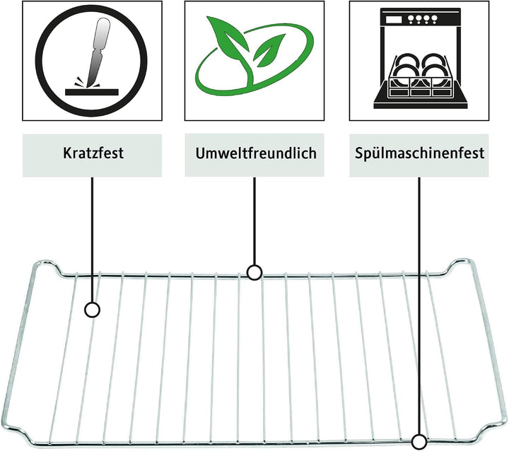 ICQN 45.5 x 37.5 cm Backbleche &amp; -Gitter Set, 3 cm Tief Emailliert Fettpfanne und Verchromt Backofen