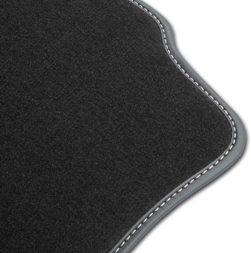 M MOTOS Velours Premium fussmatten Auto kompatibel mit Opel Meriva A 2002-2010 - Premium, Leder, Wei