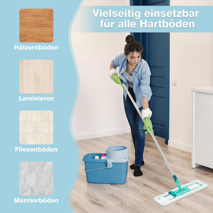 Tesmotor 3-Pack Ersatz Wischbezüge für Leifheit Profi XL Micro Duo, Bodenwischer Ersatzbezug für Lei