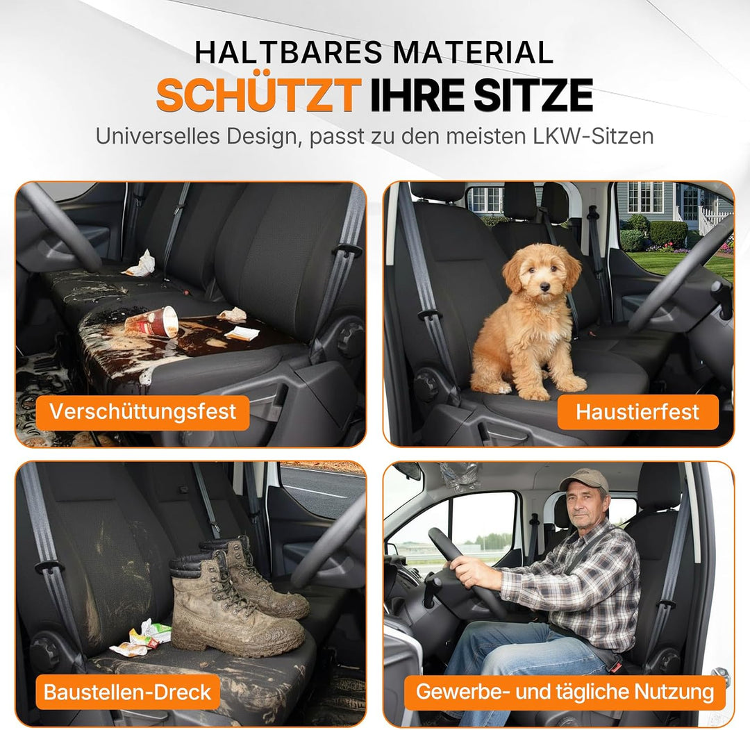 TOYOUN 2+1 Transporter Sitzbezug Set für Die Vordersitze Grau Sitzbezüge | Sitzbezug Van 3 Sitz Univ