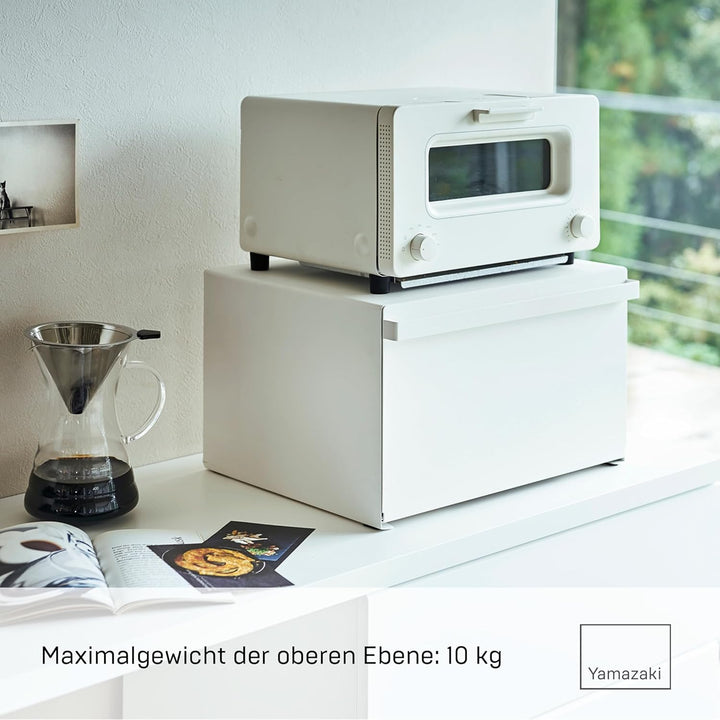 YAMAZAKI TOWER Brotkasten aus Stahl - mit Magnetdeckel/Griff, grosser Stauraum, modern - 34,5 x 40 x