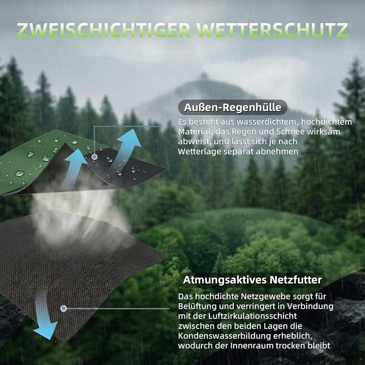 Hewolf Camping Zelt - Zelt 2/3/4 Personen Wasserdicht mit Vorzelt Familienzelt Einfache Einrichtung