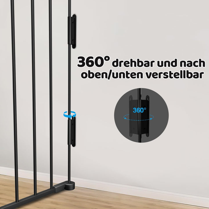 Fiqops Kaminschutzgitter mit Tür 310 cm Metall Ofenschutzgitter Laufstall Absperrgitter mit Sicherhe
