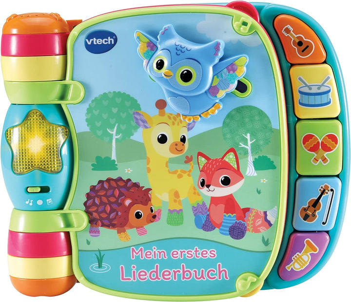 VTech ABC-Eisenbahnspielzeug, bunt, deutsch & Baby Mein erstes Liederbuch – Kunterbuntes Buch mit 6