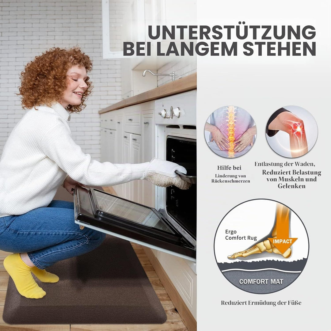 Carvapet rutschfest Küchenteppich Anti Ermüdungsmatte 20MM Dicke Küchenläufer Schaum-Stehmatten PVC