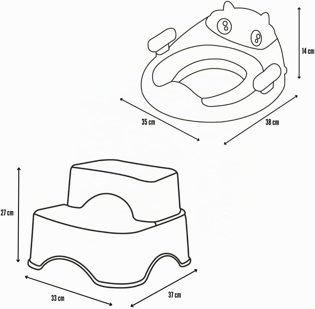 Valtom - Toilettensitz Kinder mit Stepper - inkl. Sitzkissen und Tierdesign